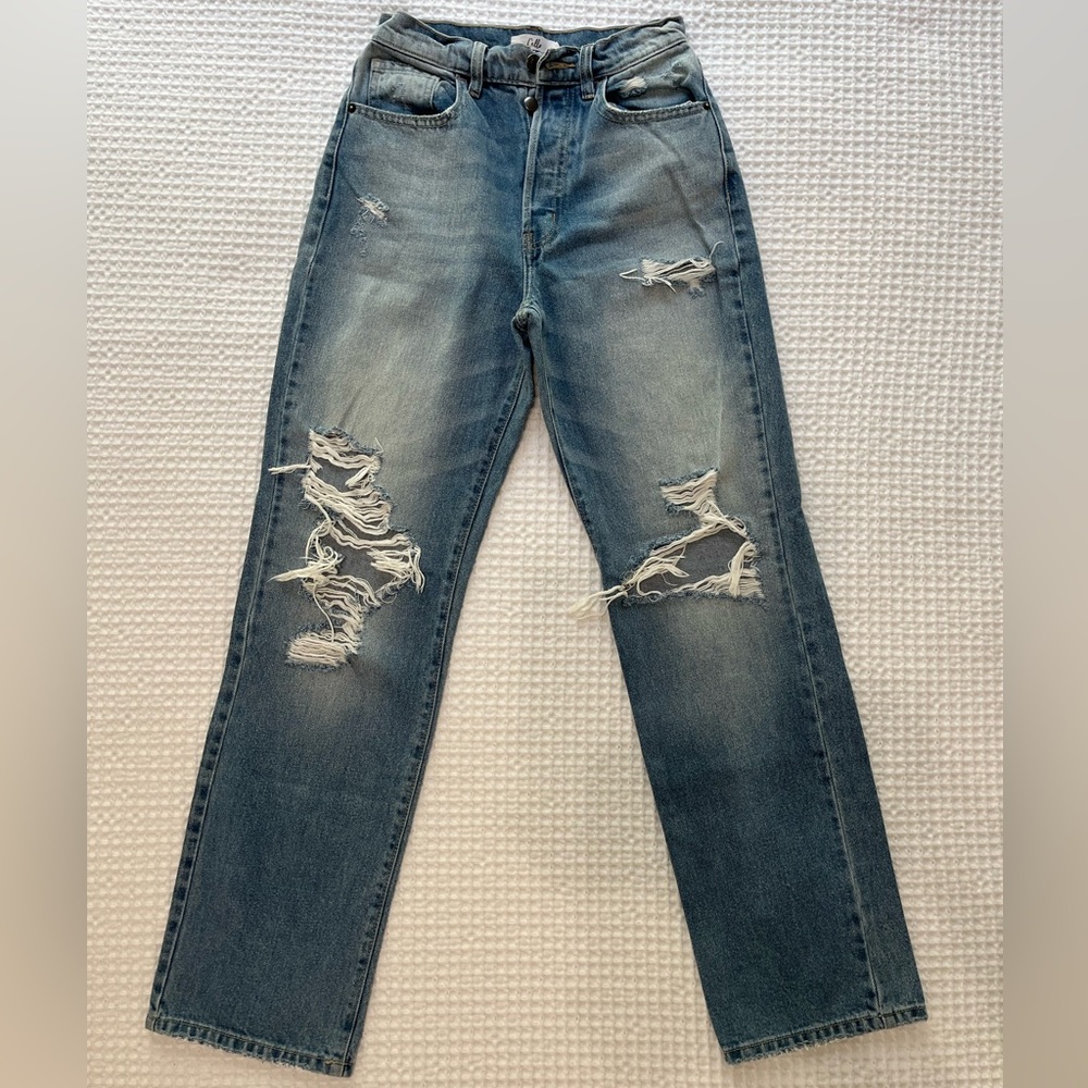 CELLO High Rise Distressed Dad Jeans | Size 1/25